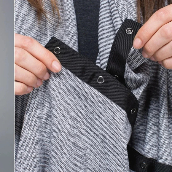 Lululemon Vinyasa Scarf Rulu Mini Check Pique White Heathered Black Reversible - Picture 6 of 11